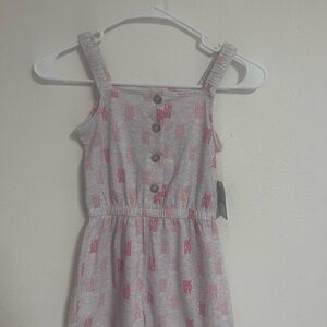 Gray and Pink Sleeveless Dress